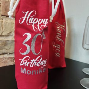 “Happy birthday” pudeļu maisiņš (izvēlēties vecuma gadu un personas vārdu)