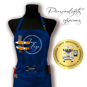 Zils priekšauts (ar metāla sprādzi) ar izšuvumu