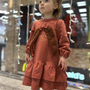 Persiku  džersija kleita ar zaķīti