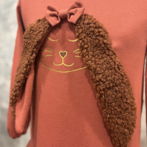 Persiku  džersija kleita ar zaķīti